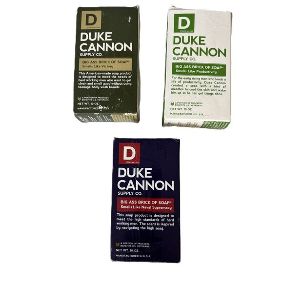 3x Duke Cannon Big Ass Bar Soap Smells Like Victory Productivity Naval Supremacy - Picture 1 of 4